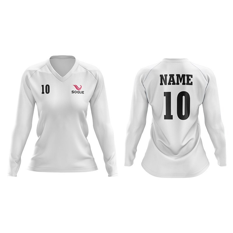 Long Sleeve Women Jersey With V-neck Collar