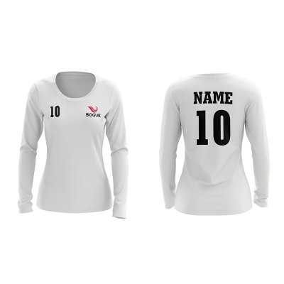 Long Sleeve Women Jersey With Round Collar